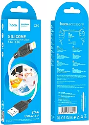 Кабель Hoco X90 Cool Silicone USB-A - Lightning 12w 2.4a 1м cable White - миниатюра 5