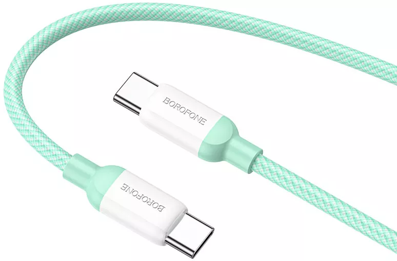 Кабель Borofone BX68 USB Type-C - Type-C 100w 5a 2м PD cable Green - фото 2