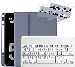 Чехол-книжка BeCover с беспроводной клавиатурой для Apple iPad Pro 13" M4 2024 Purple (713007) - фото Чехол-книжка BeCover с беспроводной клавиатурой для Apple iPad Pro 13" M4 2024 Purple (713007)