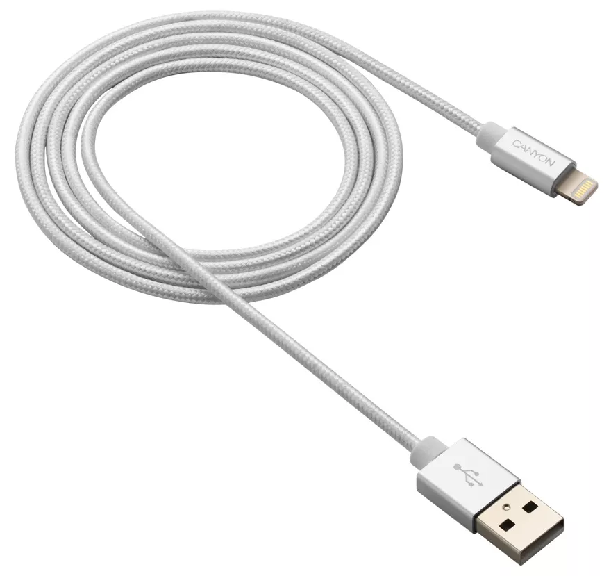 Кабель Canyon USB-A - Lightning 12w 2.4a 1м cable White (CNS-MFIC3PW) - фото 2