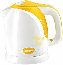 Электрочайник Sencor Series 1500, 1,5л, Strix, пластик, бело-желтый - фото Электрочайник Sencor Series 1500, 1,5л, Strix, пластик, бело-желтый
