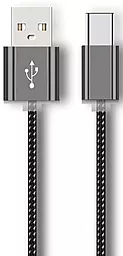 Кабель Long Connector USB-A - Type-C 12w 2.4a 1м cable Silver