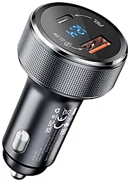 Автомобильное зарядное устройство с быстрой зарядкой Borofone BZ03 Dynasty 58.5w PD USB-C/USB-A ports car charger black - фото Автомобильное зарядное устройство с быстрой зарядкой Borofone BZ03 Dynasty 58.5w PD USB-C/USB-A ports car charger black