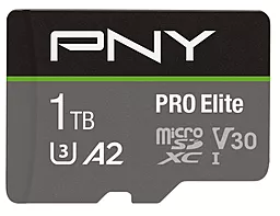 Карта пам'яті PNY microSDXC 1TB PRO Elite Class 10 UHS-I U3 V30 A2 + SD-адаптер (P-SDU1TBV32100PRO-GE) - мініатюра 2