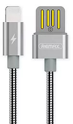 Кабель Remax Metal Serpent USB-A - Lightning 12w 2.4a 1м cable Silver (RC-080i) - фото Кабель Remax Metal Serpent USB-A - Lightning 12w 2.4a 1м cable Silver (RC-080i)