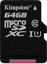Карта памяти Kingston microSDXC 64GB Canvas Select Class 10 UHS-I U1 (SDCS/64GBSP)