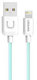 Кабель Usams U-Turn Data USB-A - Lightning 12w 2.4a 1м cable Cyan (US-SJ097) - фото Кабель Usams U-Turn Data USB-A - Lightning 12w 2.4a 1м cable Cyan (US-SJ097)