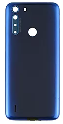 Задняя крышка корпуса Motorola One Fusion XT2073 со стеклом камеры Original Deep Sapphire Blue