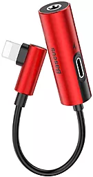 Аудио-переходник Baseus L42 Lightning to 3.5mm M + Lightning F Adapter Red (CALL42-01)