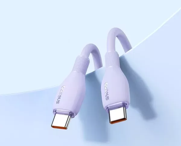 Кабель Baseus Pudding Series Fast Charging USB Type-C - Type-C 100w 5a 2м PD cable Purple (P10355702511-01) - фото 4