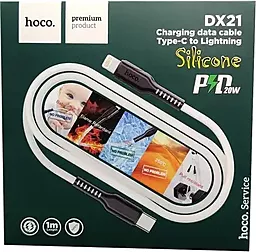 Кабель Hoco DX21 Silicone USB Type-C - Lightning 20w 3a 1м PD сable White - миниатюра 2 Кабель Hoco DX21 Silicone USB Type-C - Lightning 20w 3a 1м PD сable White - миниатюра 2