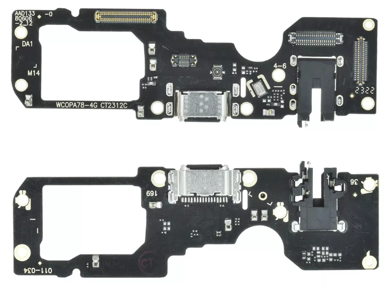 Нижня плата Oppo A78 4G з роз'ємом зарядки, навушників, мікрофоном - фото 1