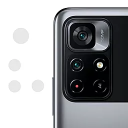 Гибкое защитное стекло Epik 0.18mm на камеру (тех.пак) для Xiaomi Poco M4 Pro 5G / Прозрачный