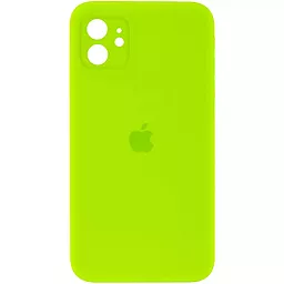 Чохол Silicone Case Full Camera для Apple IPhone 12 Neon Green