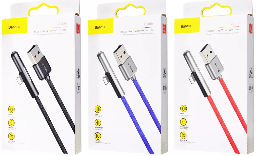 Кабель Baseus Iridescent Lamp Mobile Game USB-A - Lightning 12w 2.4a 1м cable Red (CAL7C-A09) - фото 4