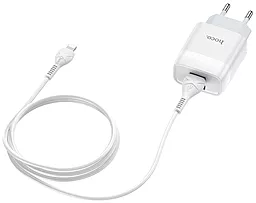 Мережевий зарядний пристрій Hoco C73A 2.4a 2xUSB-A ports charger + Lightning cable white - мініатюра 5 Мережевий зарядний пристрій Hoco C73A 2.4a 2xUSB-A ports charger + Lightning cable white - мініатюра 5