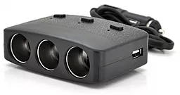 Автомобильное зарядное устройство Olesson 2a 2xUSB-A ports car charger + 120w 3 cigarette lighter black (1636)