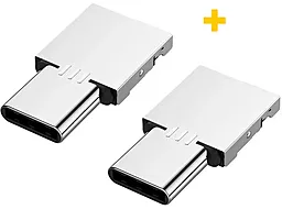OTG-перехідник XoKo AC-045 M-F USB Type-C -> USB-A 2шт Silver (XK-AC045-SL2)