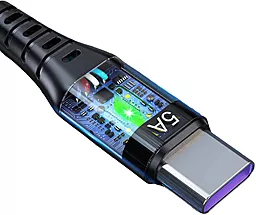 USB Кабель USLION US0175B03 25W 5A 0.3M USB Type-C сable black - мініатюра 4