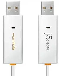 Шлейф (Кабель) J5create USB2.0 AM/AM 1.8 білий (JUC400-N) - фото Шлейф (Кабель) J5create USB2.0 AM/AM 1.8 білий (JUC400-N)