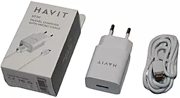 Мережевий зарядний пристрій Havit HV-ST111 2.0А USB-A + microUSB cable White - мініатюра 3