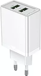 Сетевое зарядное устройство Vention 18w QC3.0 2xUSB-A ports charger white (FBAW0-EU)