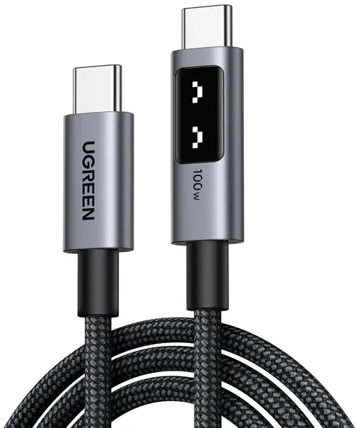 Кабель Ugreen USB Type-C - Type-C 100w 5a 1м PD cable Black (35501) - фото 1