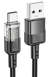 Кабель Hoco U129 Spirit transparent USB-A - Type-C 18w 3a 1.2м cable Black