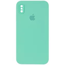 Чехол Silicone Case Full Camera Square для Apple iPhone X, iPhone XS Turquoise