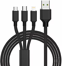 USB Кабель XoKo SC-330 3-in-1 USB to Type-C/Lightning/micro USB cable Black (SC-330-BK)