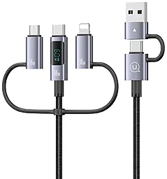 Універсальний кабель Usams 6-in-1 USB-A/Type-C to Type-C/Lightning/micro USB 60w 3a 2м PD cable Gray (US-SJ736)