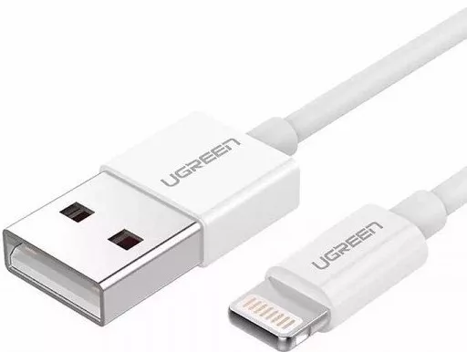 Кабель UGreen US155 USB-A - Lightning 12w 2.4a 2м cable White (20730) - фото 4