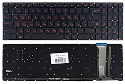 Клавиатура для ноутбука Asus ROG GL752VW GL752VW GL552 GL552JX GL552VW GL552VX PWR без рамки Прямой Enter подсветка RED 0KNB0-662CUS черная