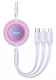 USB Кабель Baseus Bright Mirror 2 Series 66w 3.5a 1.1m 3-in-1 USB to micro/Lightning/Type-C cable purple (CAMJ010105)