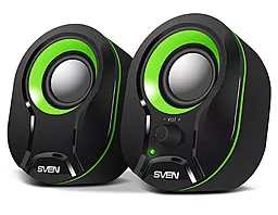 Колонки акустические Sven 290 Black/Green - фото Колонки акустические Sven 290 Black/Green