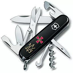 Мультитул Victorinox Climber Ukraine (1.3703.3_W1015u) Black Эмблема ЗСУ + Трезубец ЗСУ бронзовый - фото Мультитул Victorinox Climber Ukraine (1.3703.3_W1015u) Black Эмблема ЗСУ + Трезубец ЗСУ бронзовый