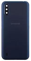 Задняя крышка корпуса Samsung Galaxy A01 A015 со стеклом камеры Original Blue