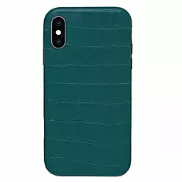 Чехол Apple Leather Case Full Crocodile for iPhone X, iPhone XS Green