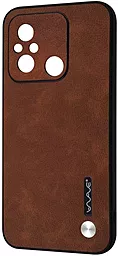 Чехол Wave Leather Case для Xiaomi Redmi 12C Dark Brown