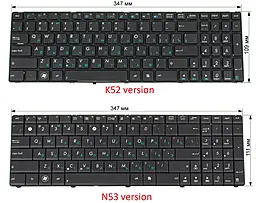 Клавіатура для ноутбуку Asus K52D (04GN0K1KRU00-1) RU/ENG з рамкою (K52 version) Black - мініатюра 2 Клавіатура для ноутбуку Asus K52D (04GN0K1KRU00-1) RU/ENG з рамкою (K52 version) Black - мініатюра 2