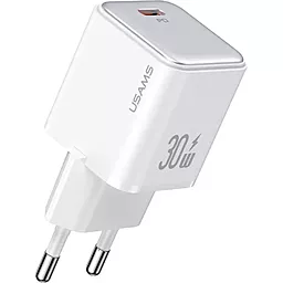 Сетевое зарядное устройство Usams US-CC186 30w PD USB-C home charger white (CC186TC02)