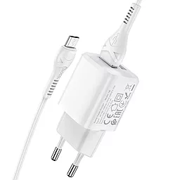 Мережевий зарядний пристрій Hoco N8 Briar Dual Port + micro USB Cable White - мініатюра 3