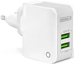 Мережевий зарядний пристрій Intaleo TCA242 2.4a 2xUSB-A ports home charger white