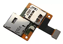 Шлейф HTC Desire 601 с коннектором SIM-карты и карты памяти