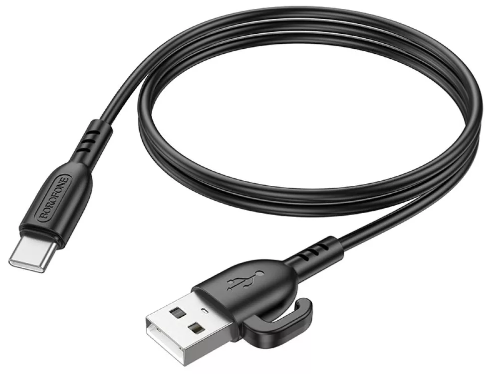 Кабель Borofone BX91 USB-A - Type-C 15w 3a 1м cable Black - фото 2
