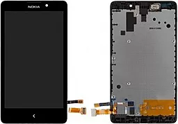 Дисплей Nokia XL Dual Sim RM-1030, RM-1042, RM-1061 + Touchscreen with frame (original) Black