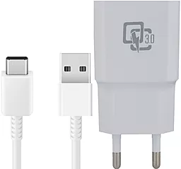 Сетевое зарядное устройство EasyLife YJ-08 2a QC3.0 home charger + USB-C cable white - фото Сетевое зарядное устройство EasyLife YJ-08 2a QC3.0 home charger + USB-C cable white