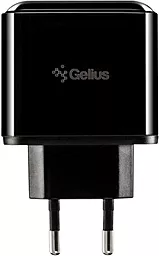Мережевий зарядний пристрій з швидкою зарядкою Gelius Pro Zion QC3.0 PD2.0 with LCD GP-HC010 USB+USB Type-C 18W 3A Black