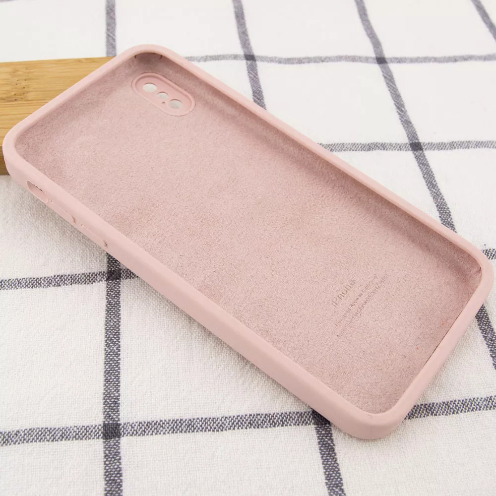 Чехол Silicone Case Full Camera Square для Apple iPhone XS Max  Pink Sand - фото 3