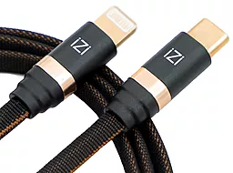 Кабель iZi PM-14 USB Type-C - Lightning 15w 3a 1м сable Black - фото Кабель iZi PM-14 USB Type-C - Lightning 15w 3a 1м сable Black